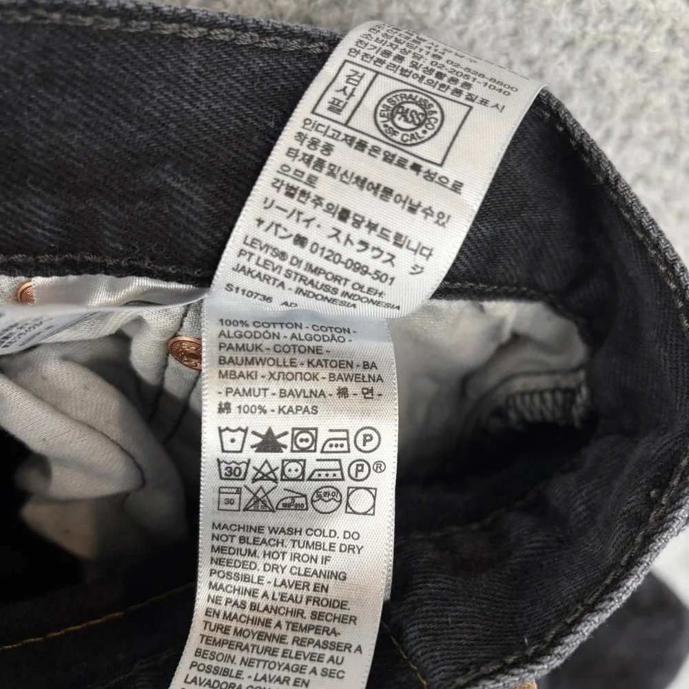 Levis 501 Jeans Mens 40 x34 (Fits 38x34) Black Straight Leg Denim